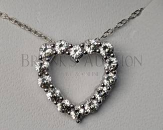 SAPPHIRE AND STERLING HEART NECKLACE & EARRINGS (1) WHITE SAPPHIRE AND STERLING SILVER HEART PENDANT NECKLACE. 18"...