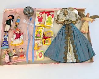 VINTAGE DANISH CHRISTMAS ORNAMENTS/ANGEL WALLACE SILVER SLEIGH BELL "1978" (SIMILAR SOLD ONLINE $40) 7 BAKED AND PAIN...