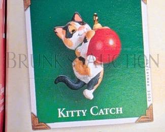 (12 PCS) HALLMARK ORNAMENTS, ASSORT. ALL IN ORIGINAL BOXES INCLUDES: "RUDOLPH'S HELPER", "KITTY CATCH" & MORE RETAIL VA...