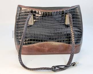 BRIGHTON LEATHER HANDBAG W/ TAGS, USED 14" W X 9.25" T