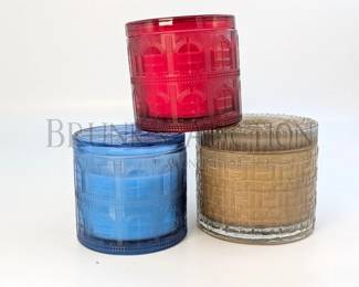 NEW - (3) DESIGNER SCENTED CANDLES HOMEWORX BY HARRY SLATKIN GLASS CONTAINERS / 3 & 4 WICK SCENTED CANDLES RETA...