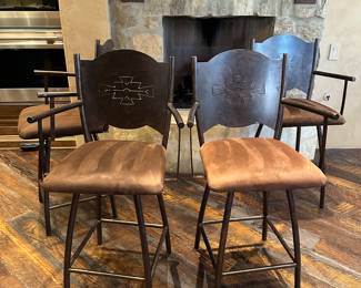 Custom Iron Counter Height Swivel Chairs $250 each