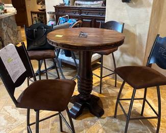 Pub Table and Five Chairs $1750