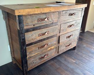 Rustic 8 drawer dresser $850