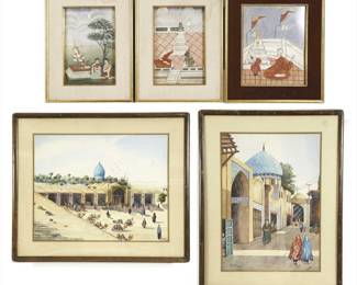 Three Thai Paintings Gouache on Paper