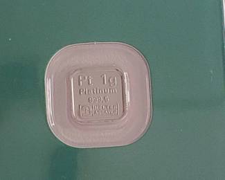 1 Gram 999.9 Pure Platinum Bar in Sealed Authentication Card