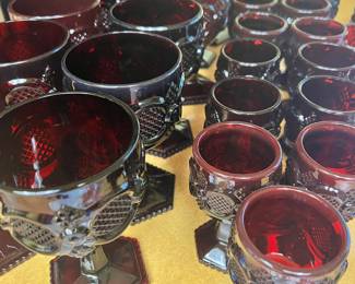 1876 Cape Cod Collection Small Ruby Red Goblet Set