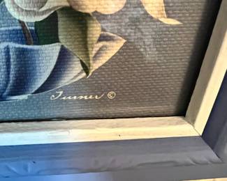 Three Framed Floral Textured Prints by Turner