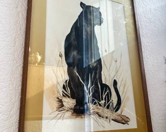 Framed Painting "Panther" by Margaret Inks