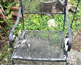 Black Wrought Iron Arm Chair