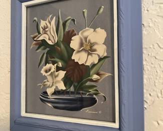 Three Framed Floral Textured Prints by Turner