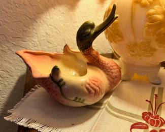 Hall Pottery Swan Planter 