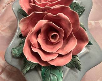 Kelwood Novelties Capodimonte Porcelain Pink Rose Figurine