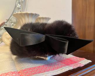 Mink Fur Ranch Hat with Bow