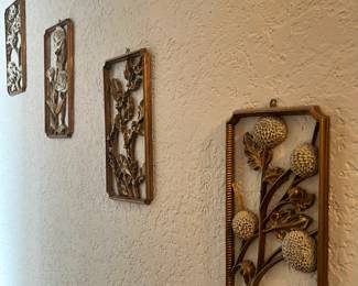 Set of 4 - Four Seasons Flower Wall Art Plaques