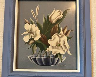 Three Framed Floral Textured Prints by Turner