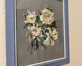 Three Framed Floral Textured Prints by Turner