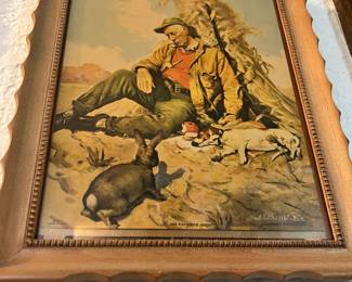 Framed 1940 Print "His Favorite Sport" 