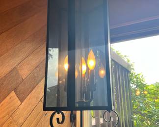 Black Wrought Iron Hanging Pendant Lantern&nbsp;