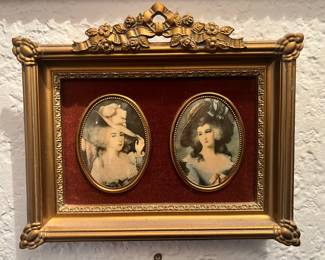 Cameo Frame with Portraits of Lady Sheffield by Thomas Gainsborough and Elizabeth Duchess of Devonshire by Sir Joshua Reynolds