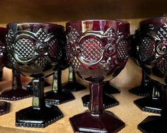 1876 Cape Cod Collection Small Ruby Red Dinnerware and Barware Set
