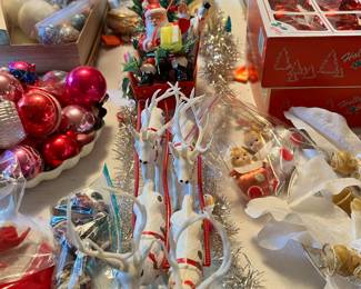 Circa 1960's Santa Sleigh and Reindeer 