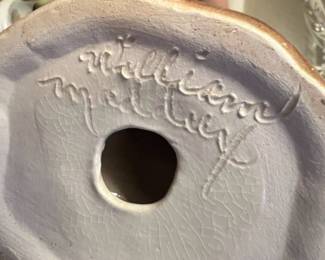 Pair of Pink Ceramic Cockatoos Figurines - Signed by Artist