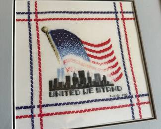 9-11-01 United We Stand Cross Stitch by Walter Kind
