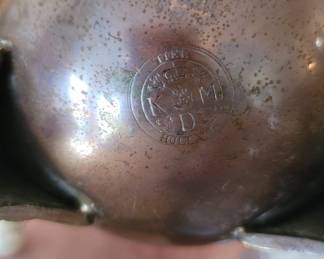 Pair of 1900's KMD Holland Pewter & Brass Vases