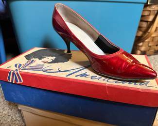 Ruby Red Americana Kitten Heels