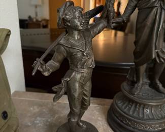 Bronze Sculpture of Boy Holding Fish