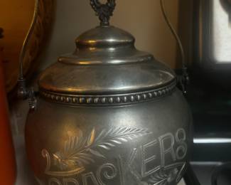 1869 Aurora Silver Plated Cracker Jar