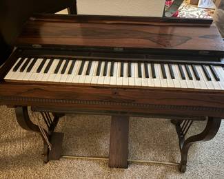 Circa Late 1800's Lyre Legged Melodeon 