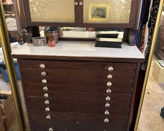 Circa 1900's Mahogany Dental Cabinet