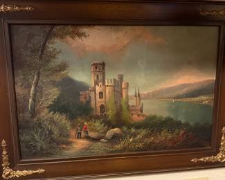 Framed Print of Castle on River