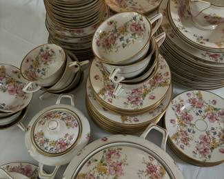 Warwick China Set with Floral Pattern

