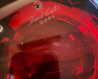 2005 Waterford Red Crystal Bowl - Signed by Fred Curtis