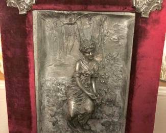 Embossed Metal Plaque of Grecian Woman