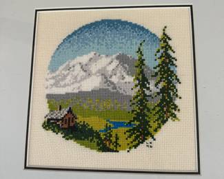 1996 Cabin in the Woods Cross Stitch by LK