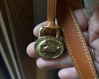 Dooney & Bourke Bone White and Brown Leather Crossbody Bag