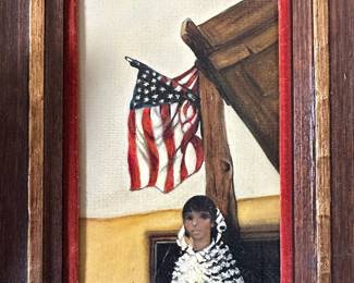 Framed Painting of Native American Woman by Jo Kind