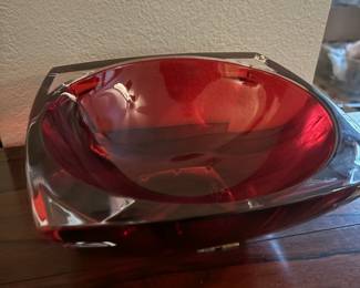 2005 Waterford Red Crystal Bowl - Signed by Fred Curtis
