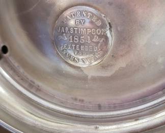 1854 JAS.Stimpson Silver Plate Pitcher