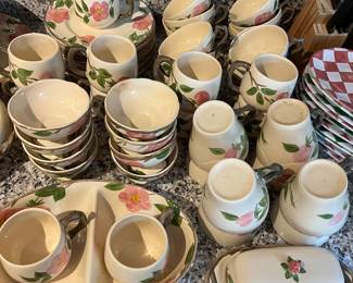 Large set of Franciscan “Desert Rose” dinnerware.