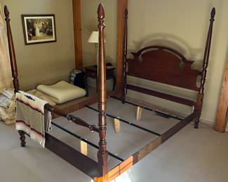 Queen-size poster bed.