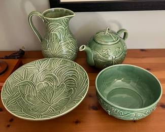 Dragonfly teapot and bowl; pitcher and basin — all World Market.