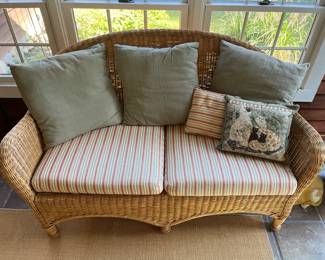 Wicker loveseat.