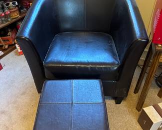 Apartment size chair and storage ottoman 
