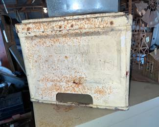 Old metal CARNATION milk crate