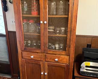 A handmade pine screenwire pie safe - super nice piece!